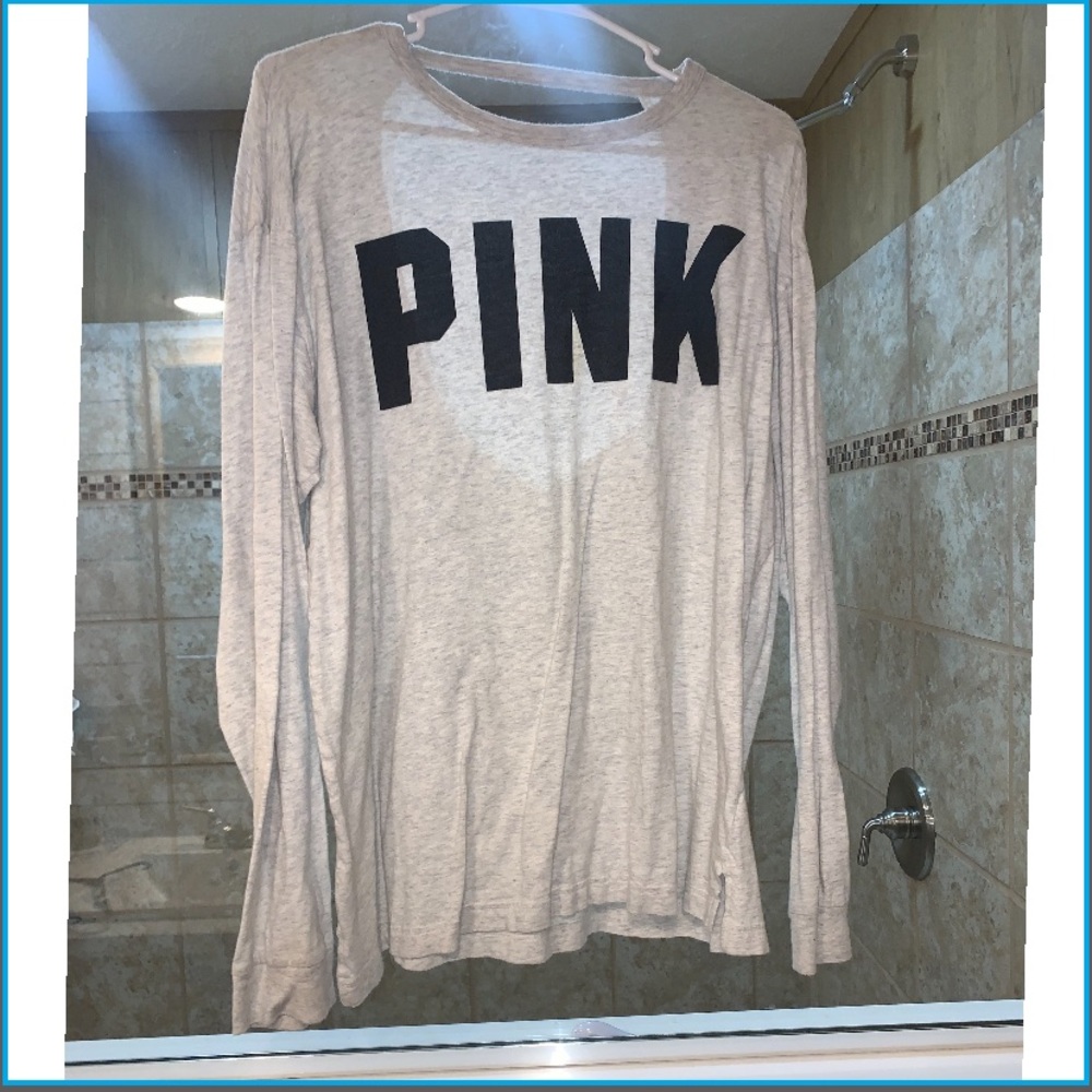 HEATHER GREY VICTORIA SECRET SHIRT. OPEN BACK.